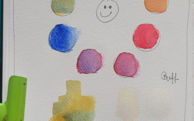 Nickel Azo Gold, Quinacridone Red, French Ultramarine