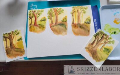 Lasierte Bäume – Forschung im Studio